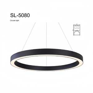 Led Circular 4000k Black Pendent Light 