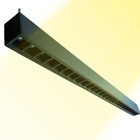 Modern Aluminum Suspended Black Linear Led Grille Lights